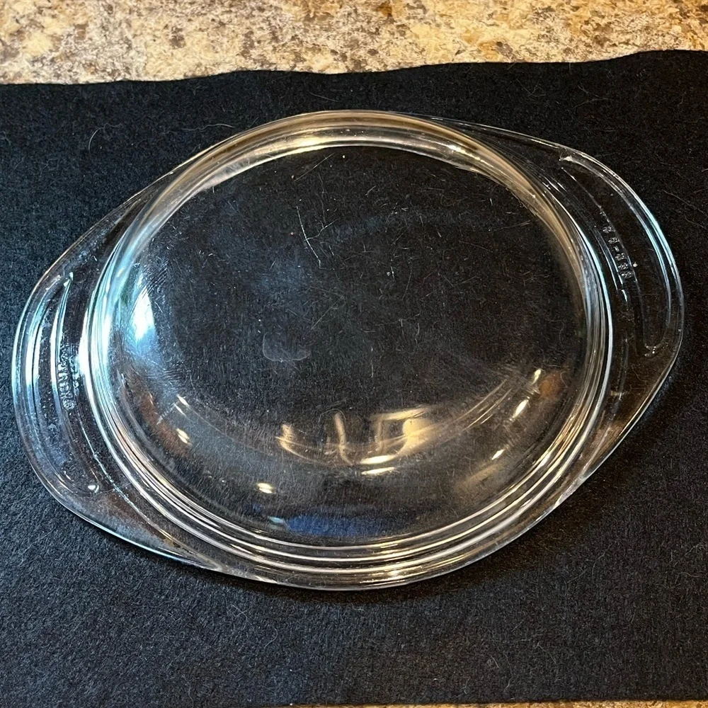 PYREX Clear Glass Round Replacement LID ONLY w/ Tabs ~ 683-C